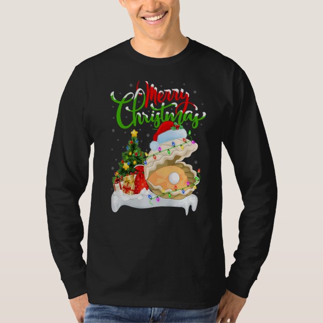 Oyster  Xmas Decorations Santa Oyster Christmas T-Shirt (Front)