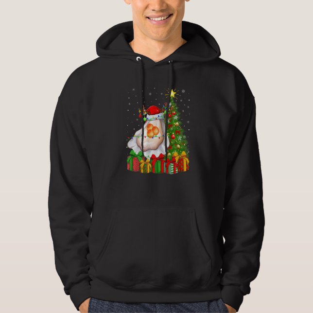 Oyster  Xmas Holiday Santa Oyster Christmas Tree Hoodie (Front)