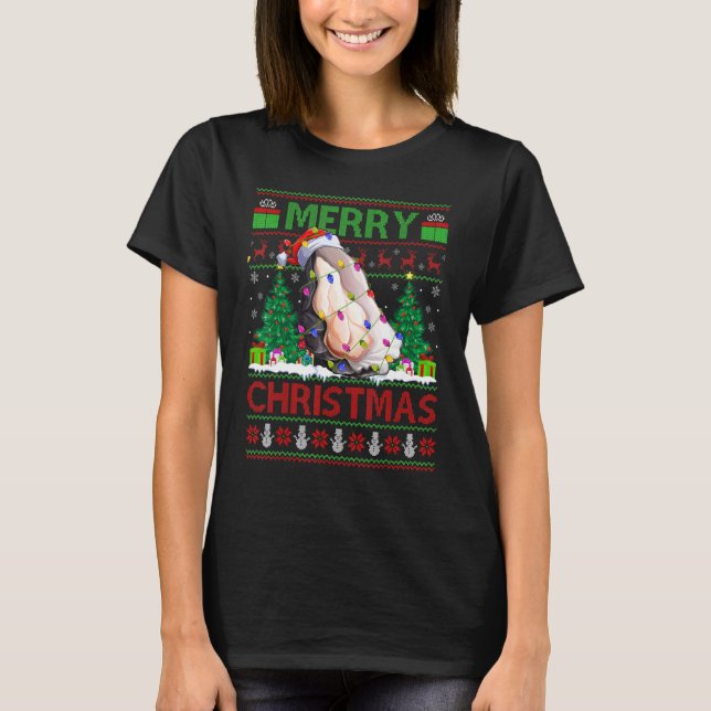 Oyster   Xmas Tree Ugly Santa Oyster Christmas T-Shirt (Front)