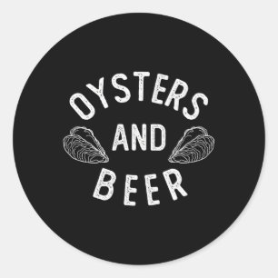Oysters And Beer Classic Round Sticker