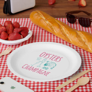 Oysters and Champagne Paper Plates
