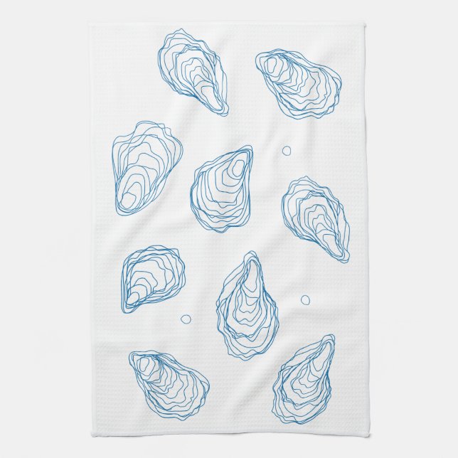 Oysters and More Oysters Kitchen Towel (Vertical)