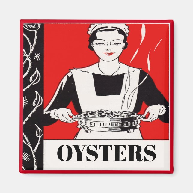 OYSTERS, edit text, kitchen Magnet (Front)