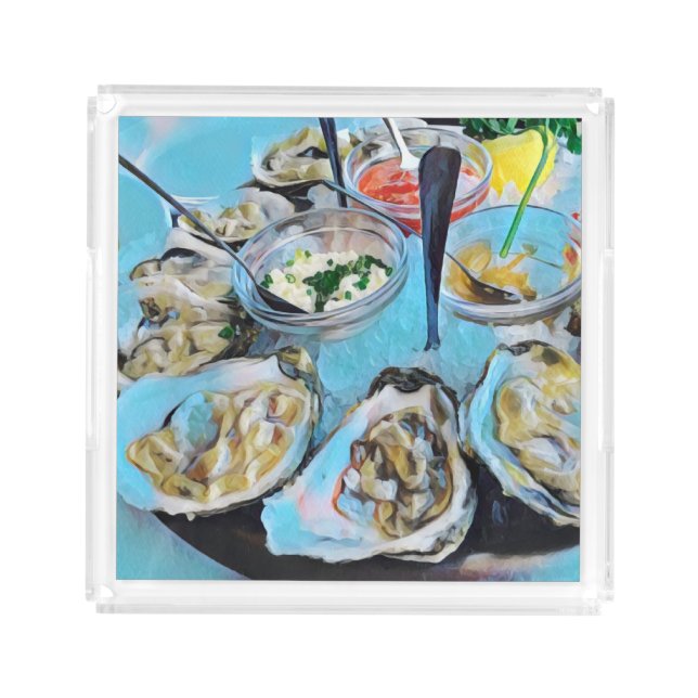 Oysters Please Acrylic Tray (Front)