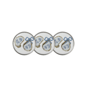 Oysters With Blue Bow  Golf Ball Marker