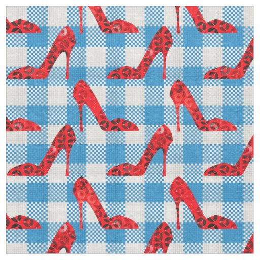 oz blue gingham ruby slippers fabric