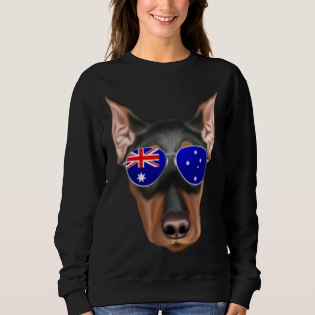 OZ Flag German Pinscher Dog Australia Pocket Sweatshirt (Front)