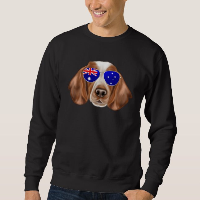 OZ Flag Welsh Springer Spaniel Dog Australia Pocke Sweatshirt (Front)