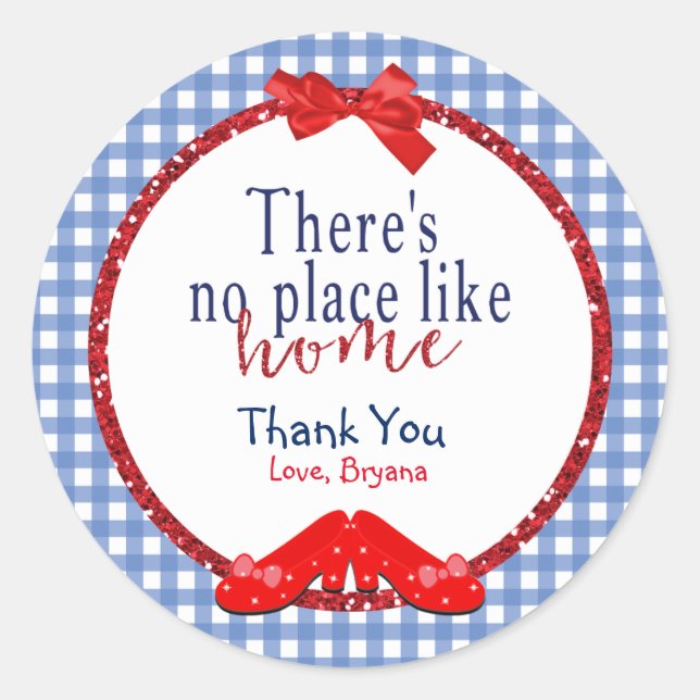 OZ No Place Like Home Party Favor Sticker Labels (Front)