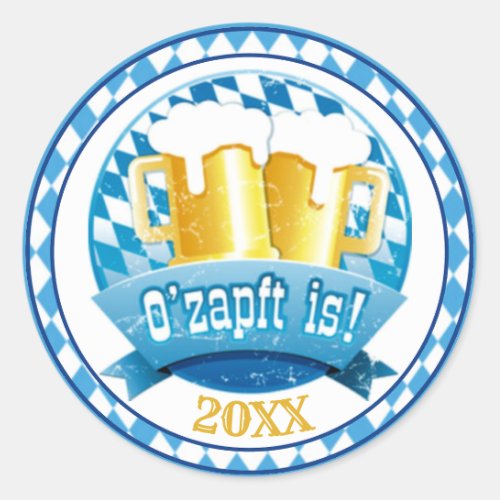 Ozapft Is Oktoberfest Classic Round Sticker