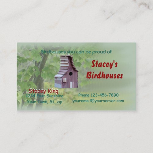 Ozark Cedar Birdhouse2 Business Cards_customize Business Card