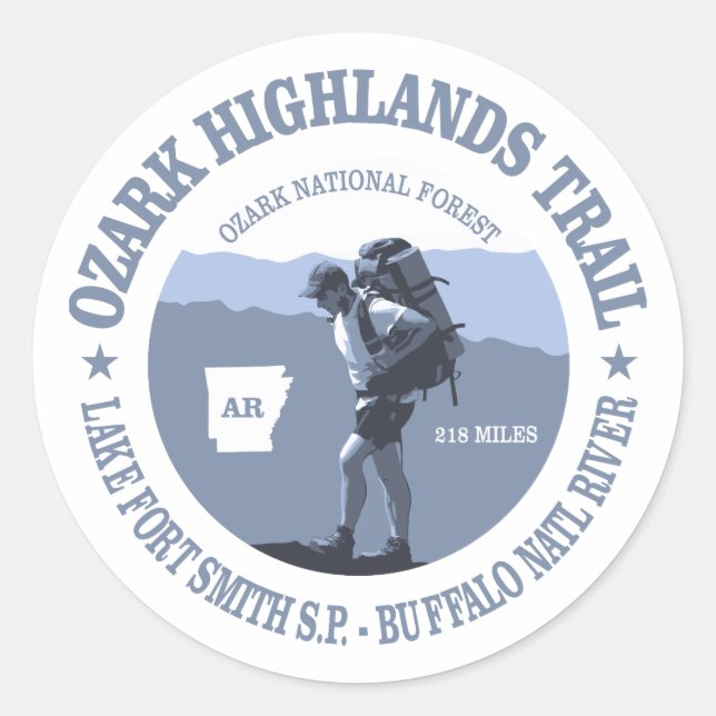 Ozark Highlands Trail Classic Round Sticker (Front)