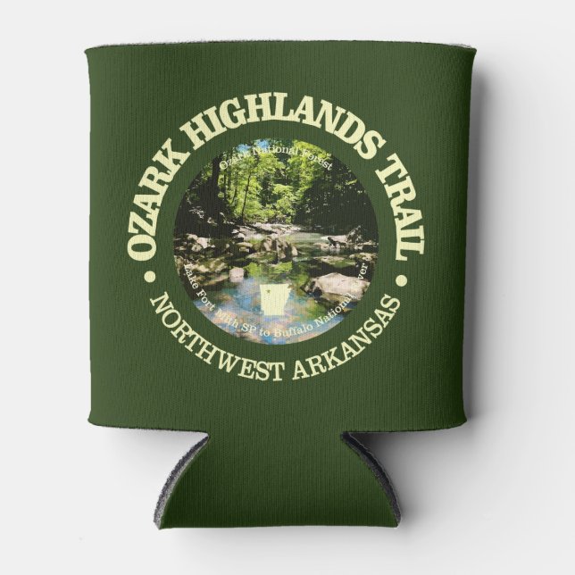 Ozark Highlands Trail (rd) Can Cooler (Front)