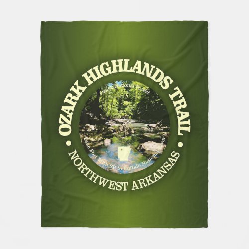 Ozark Highlands Trail rd Fleece Blanket