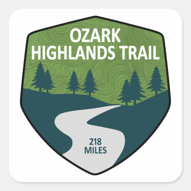 Ozark Highlands Trail Square Sticker (Front)