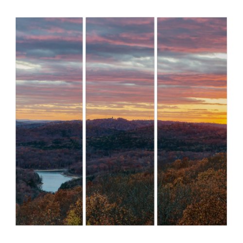Ozark Mountains Autumn Sunset Triptych