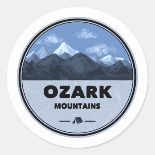 Ozark Mountains Camping Classic Round Sticker