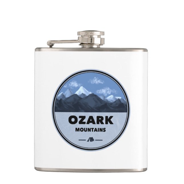 Ozark Mountains Camping Flask (Front)