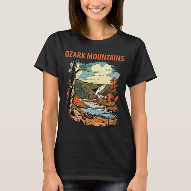 Ozark Mountains River Fall Travel T-Shirt (Front)