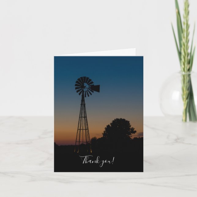 Ozark Sunset Windmill Thank You Card (Front)