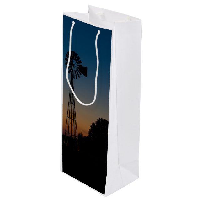 Ozark Sunset Windmill Wine Gift Bag (Front Angled)