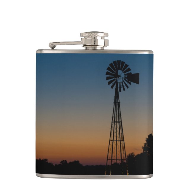 Ozark Windmill Sunset Flask (Front)