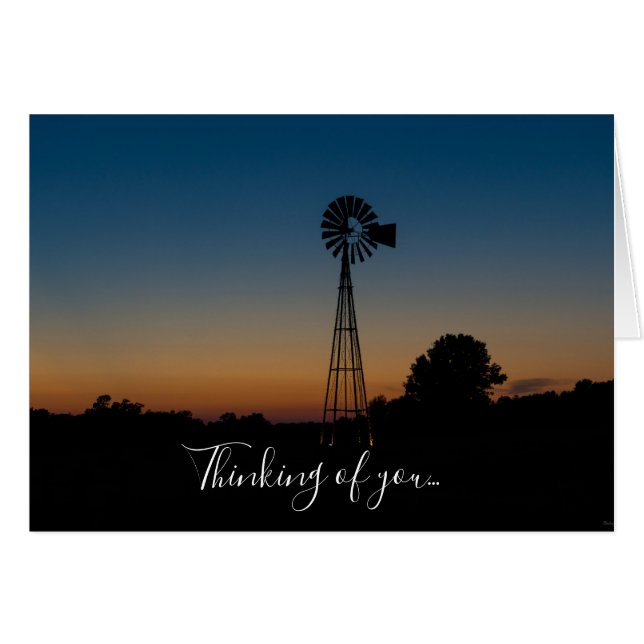 Ozark Windmill Thinking Of You Sunset Cards (Front Horizontal)
