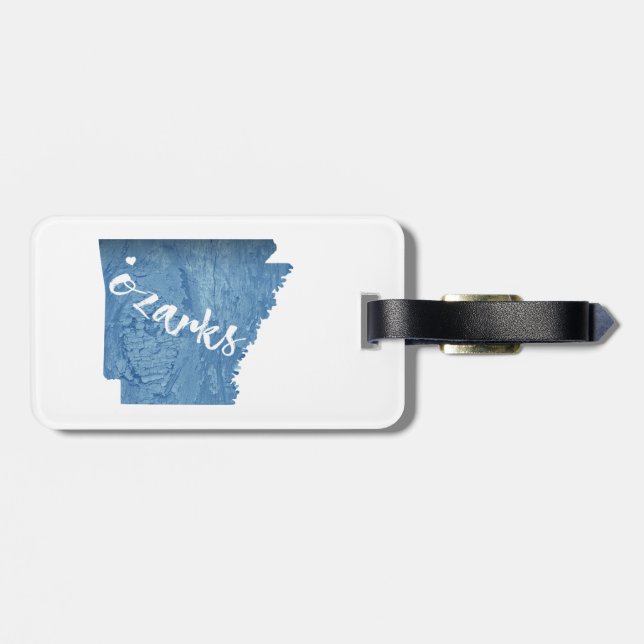 Ozarks, Arkansas Wood Grain Luggage Tag (Back Horizontal)