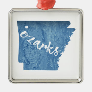 Ozarks, Arkansas Wood Grain Metal Ornament