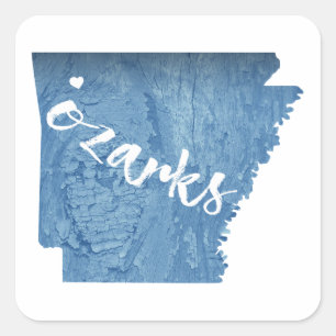 Ozarks, Arkansas Wood Grain Square Sticker