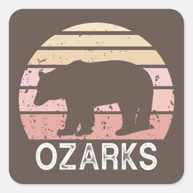 Ozarks Bear Square Sticker (Front)