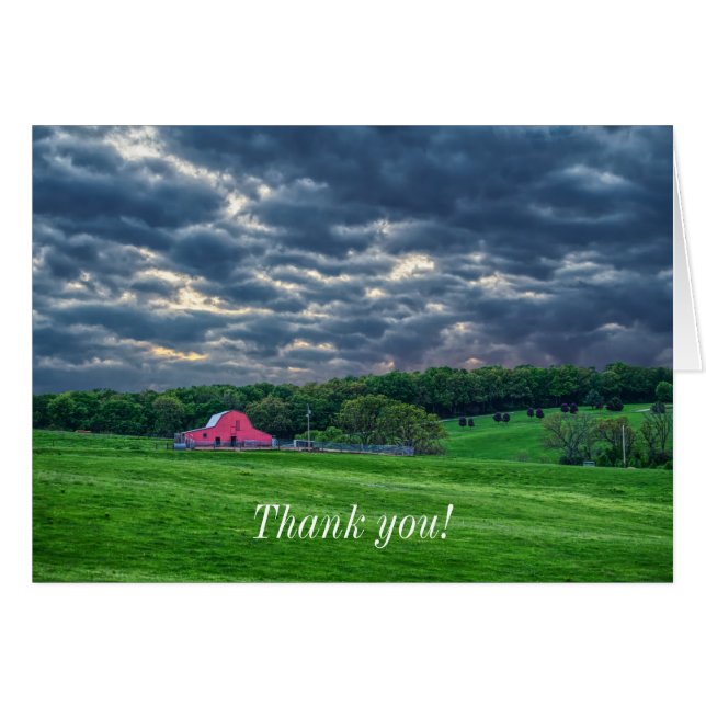 Ozarks Cloudy Farm Sunset Cards (Front Horizontal)