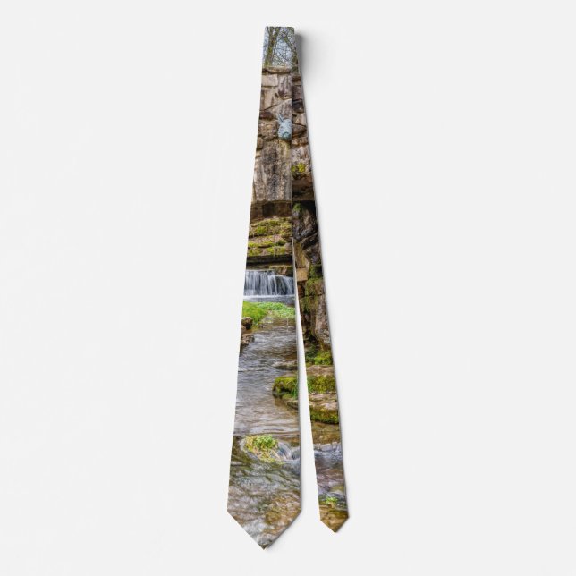 Ozarks Waterfall Under Bridge Neck Tie (Front)