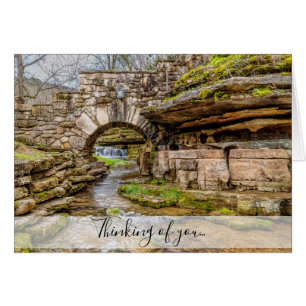 Ozarks Waterfall Under Bridge Thinking of you Card