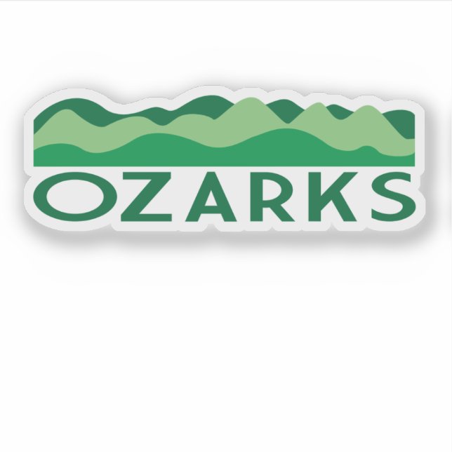 Ozarks with hills graphic Arkansas Missouri Sticker (Front)