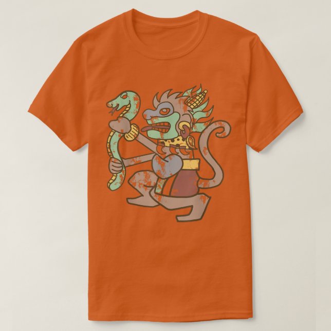 Ozomahtli Meican Aztec Monkey God Tshirt  (Design Front)