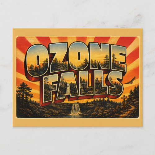 Ozone Falls TN Waterfall Gorge Forest Art Postcard