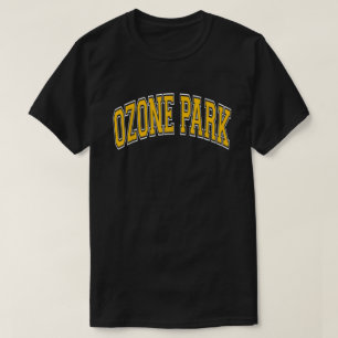 Ozone Park Ny Queens Varsity Style Amber Text T-Shirt