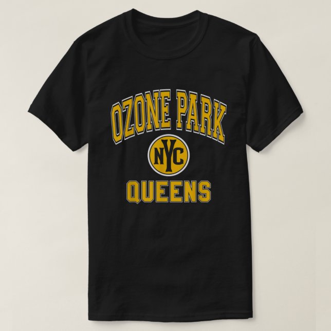 Ozone Park Queens Nyc Varsity Style Amber Print  T-Shirt (Design Front)