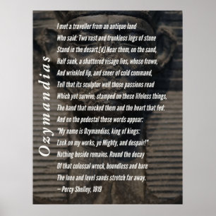 Ozymandias Poem by Percy Shelley, 1819  Poster