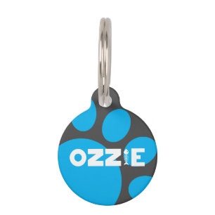 Ozzie Paw Print Cat Pet ID Tag