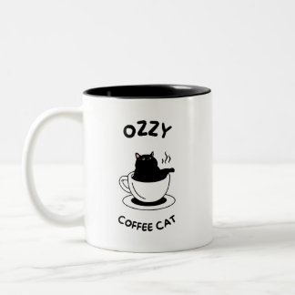 Ozzy the Black Cat Coffee Mug - Cozy Feline Vibes