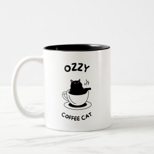 Ozzy the Black Cat Coffee Mug _ Cozy Feline Vibes