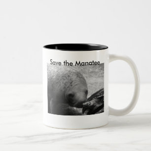 P1100366 Manatee & Turtle 300, Save the... Two-Tone Coffee Mug