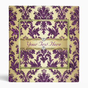 P1 Gold Purple Damask Wedding Binder Album