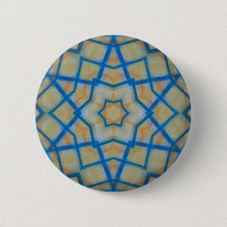 P25C Unique Blue Yellow Colorful Abstract Mandala Button