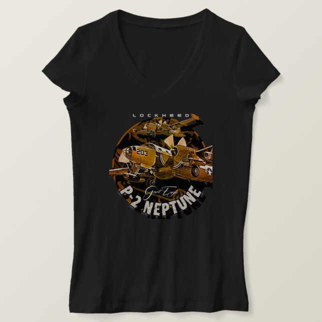 P2 Neptune Us Navy Maritime Patrol Aircraft T-Shirt (Design Front)