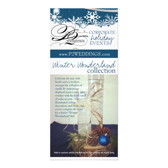 P2 Weddings Winter Wonderland Decorating Package Rack Card (Front)