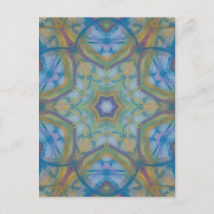 P35C Unique Colorful Abstract Mandala Art Postcard
