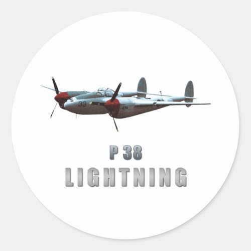 P38 Lightning Classic Round Sticker